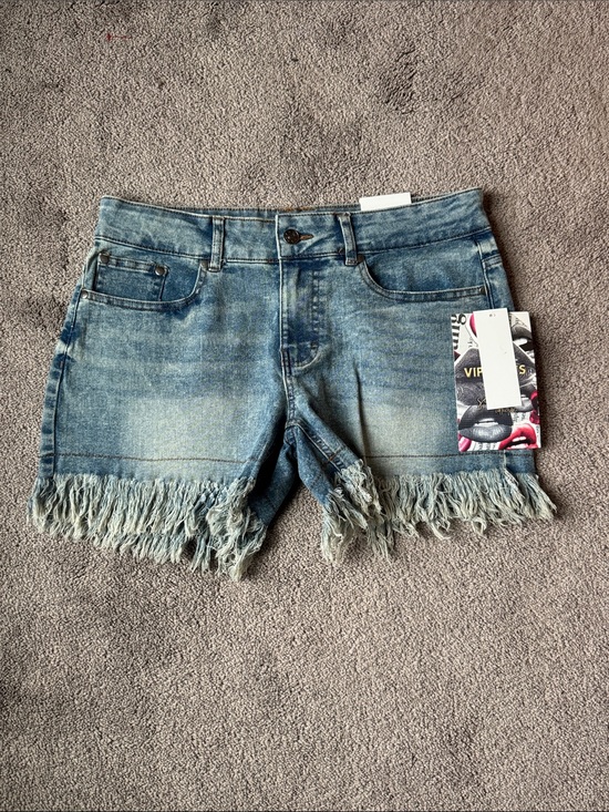 VIP Pants - VIP Jeans Distressed Denim Cutoff Shorts Frayed Hem Mid Rise SIZE 7/28 NWT